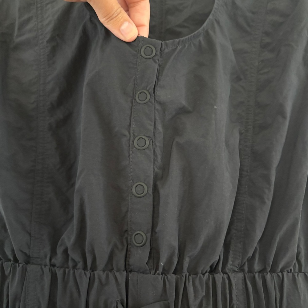 Free People FP Movement Fly By‎ Night Jumpsuit Sz S Wide Leg Black Pocket NEW - Picture 14 of 14